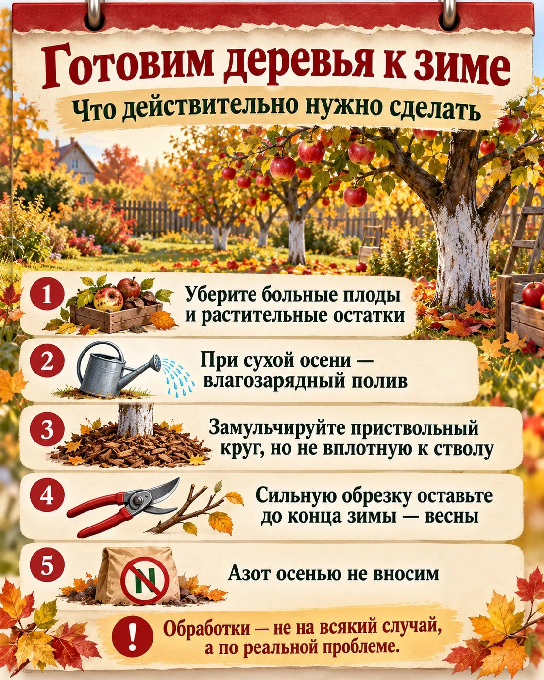 ГОТОВИМ ПЛОДОВЫЕ ДЕРЕВЬЯ К ЗИМЕ: ЧТО ДЕЙСТВИТЕЛЬНО НУЖНО СДЕЛАТЬ