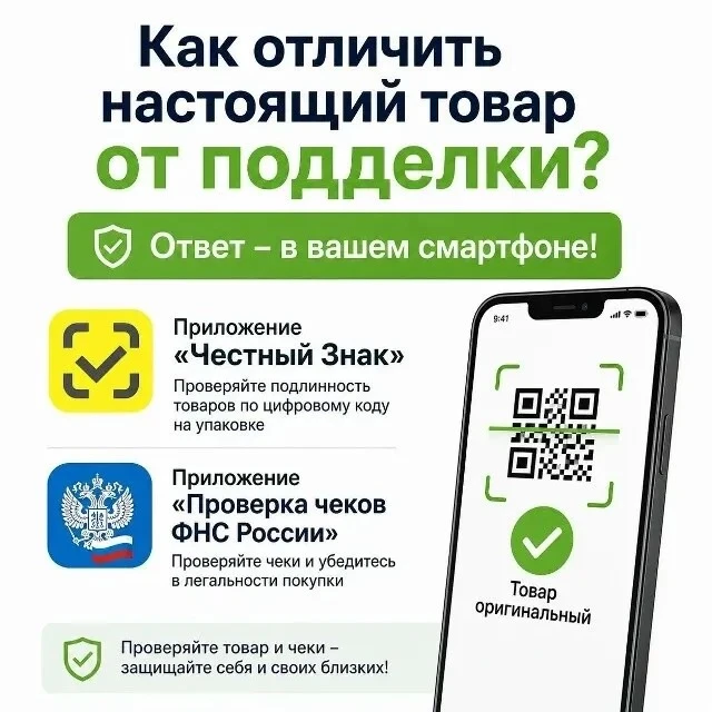 ⁉️ Как отличить настоящий товар от подделки? Ответ – в вашем смартфоне📲