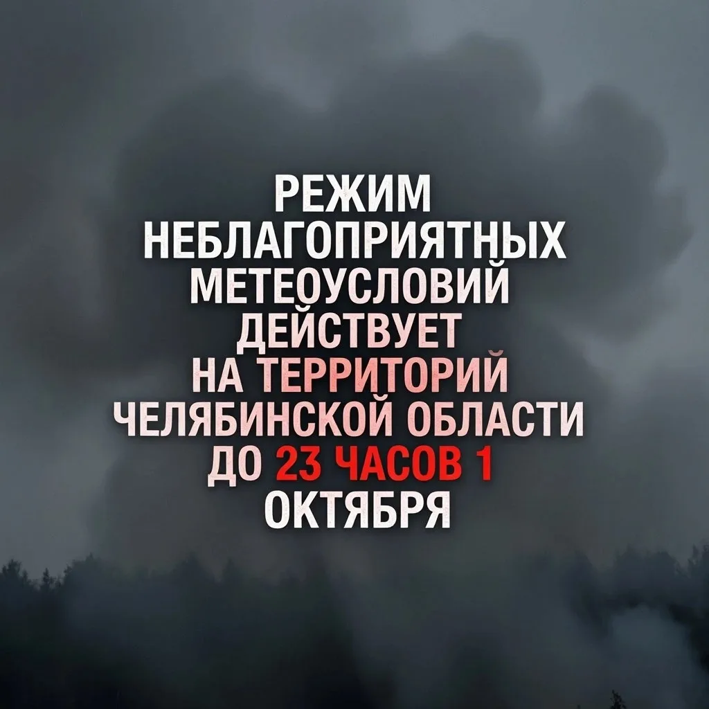 🏭 Режим неблагоприятных метеоусловий действует на территории Челябинской области до 23...