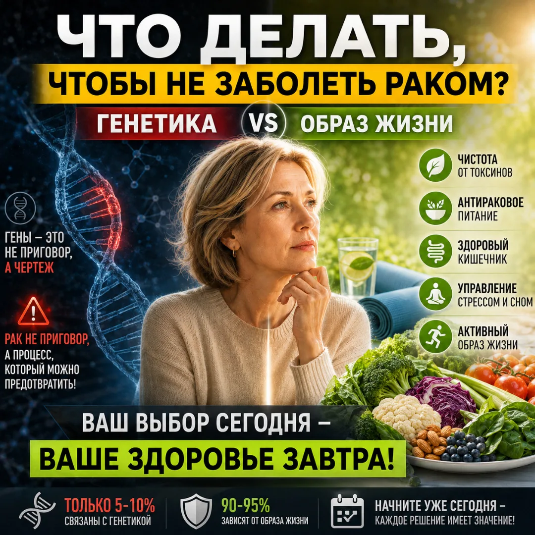 🧬 Что делать, чтобы не заболеть раком: генетика против образа жизни

Когда речь заходит об онколо