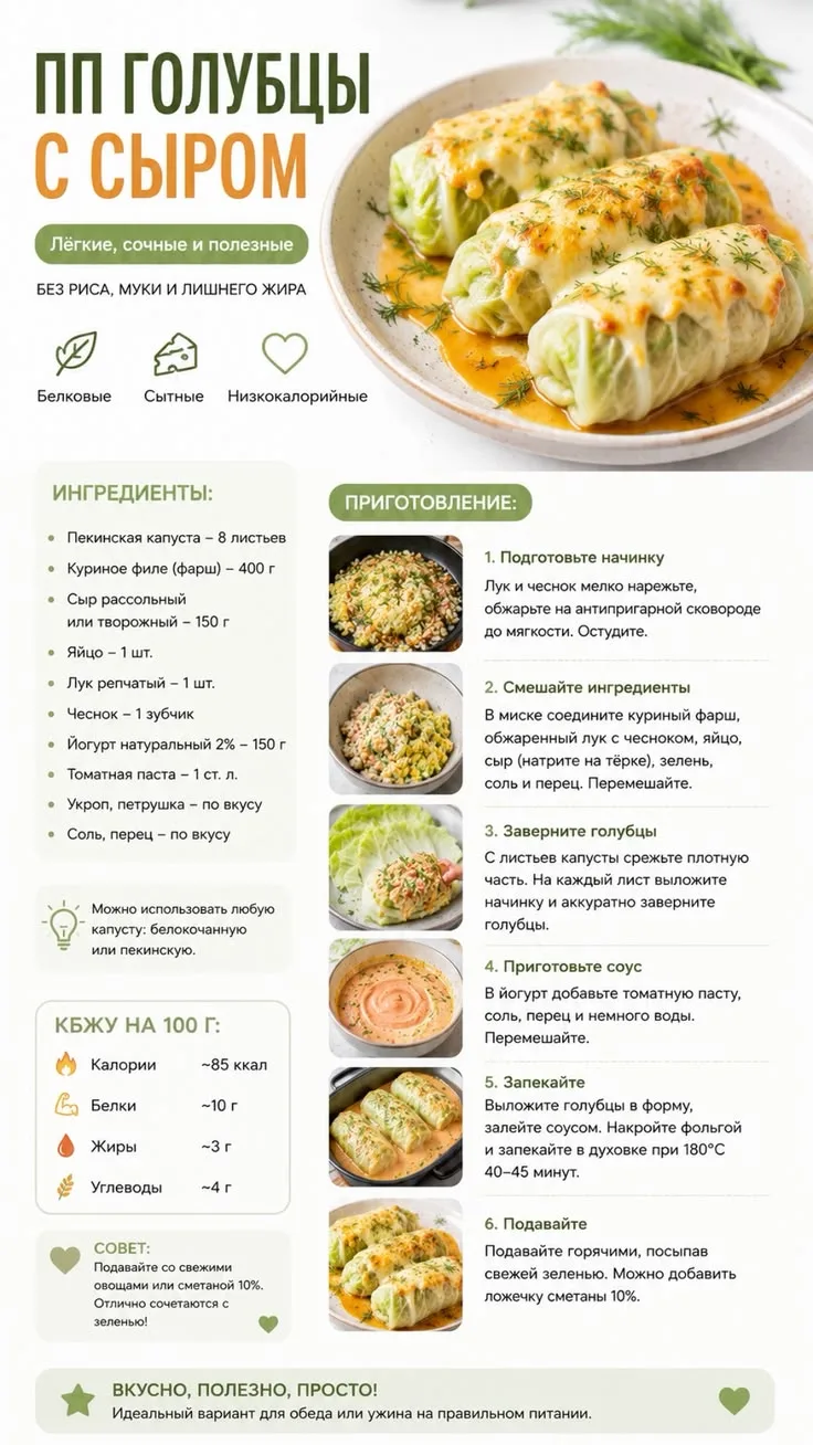 ПП - Голубцы с сыром 🍲 🧀
