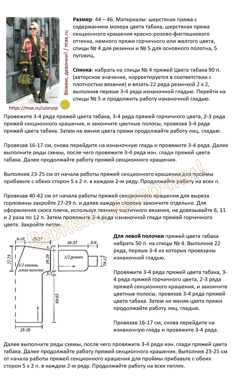 Кардиган от Светланы Волкодав / описание
 
К сожалению, я не смогла найти большой картинки со спины.