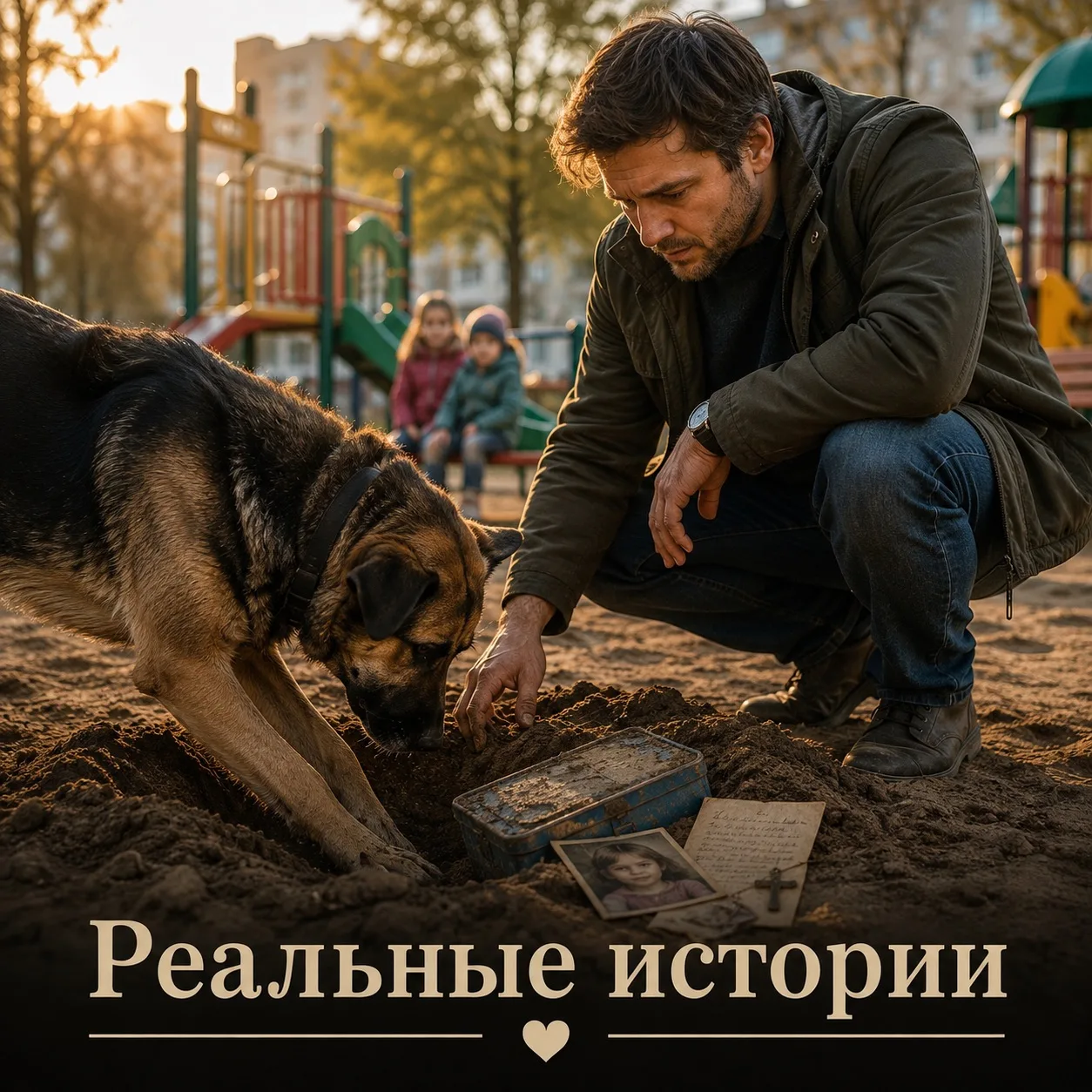 👶 Собака внезапно начала рыть землю возле детской площадки. Хозяин сначала рассердился...