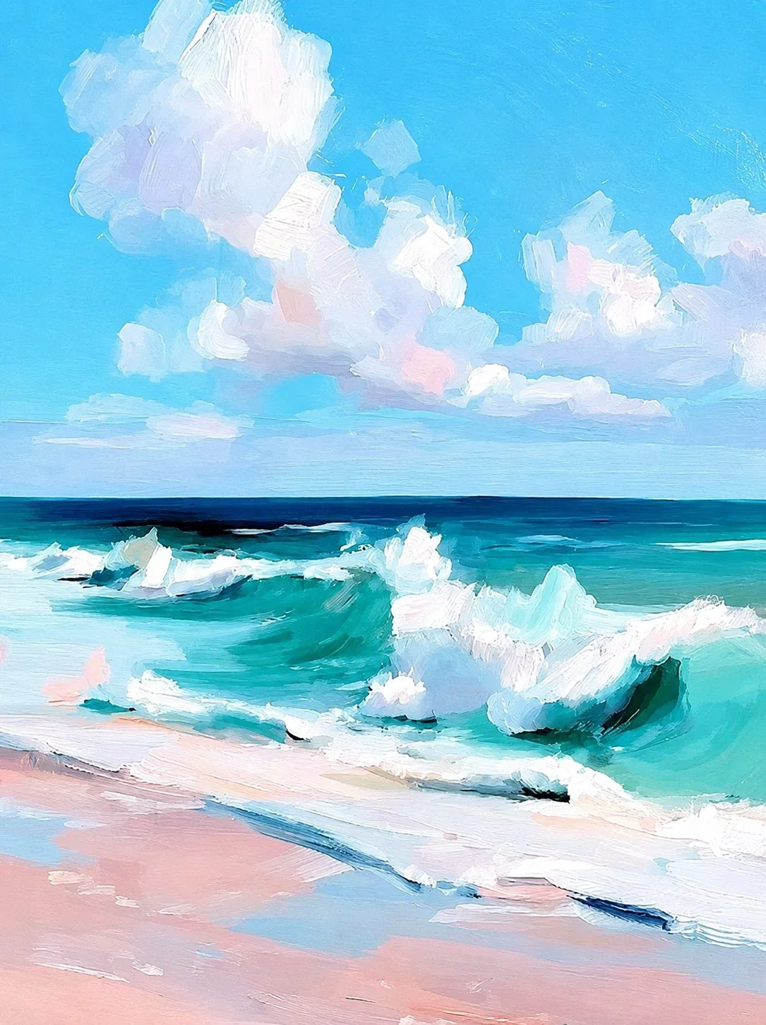 🌊 СЕГОДНЯ ПИШЕМ МОРЕ МАСЛОМ, ПРИСОЕДИНЯЙТЕСЬ!
