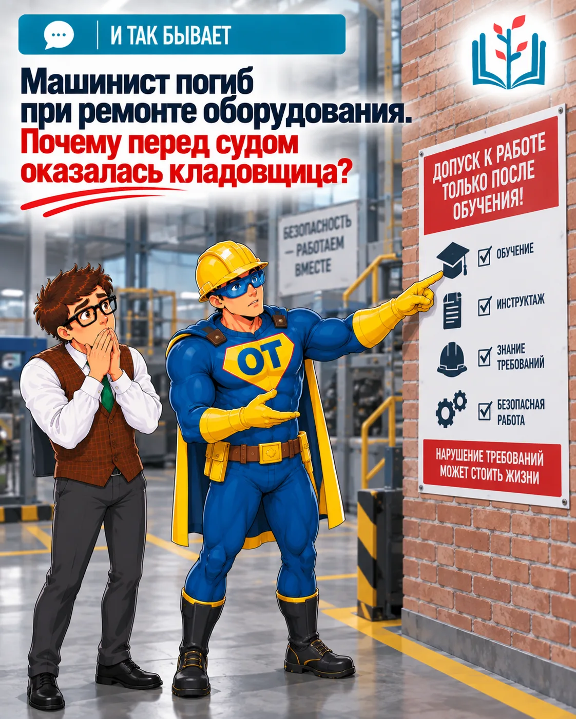 МАШИНИСТ ПОГИБ ПРИ РЕМОНТЕ ОБОРУДОВАНИЯ. ПОЧЕМУ ПЕРЕД СУДОМ ОКАЗАЛАСЬ КЛАДОВЩИЦА?