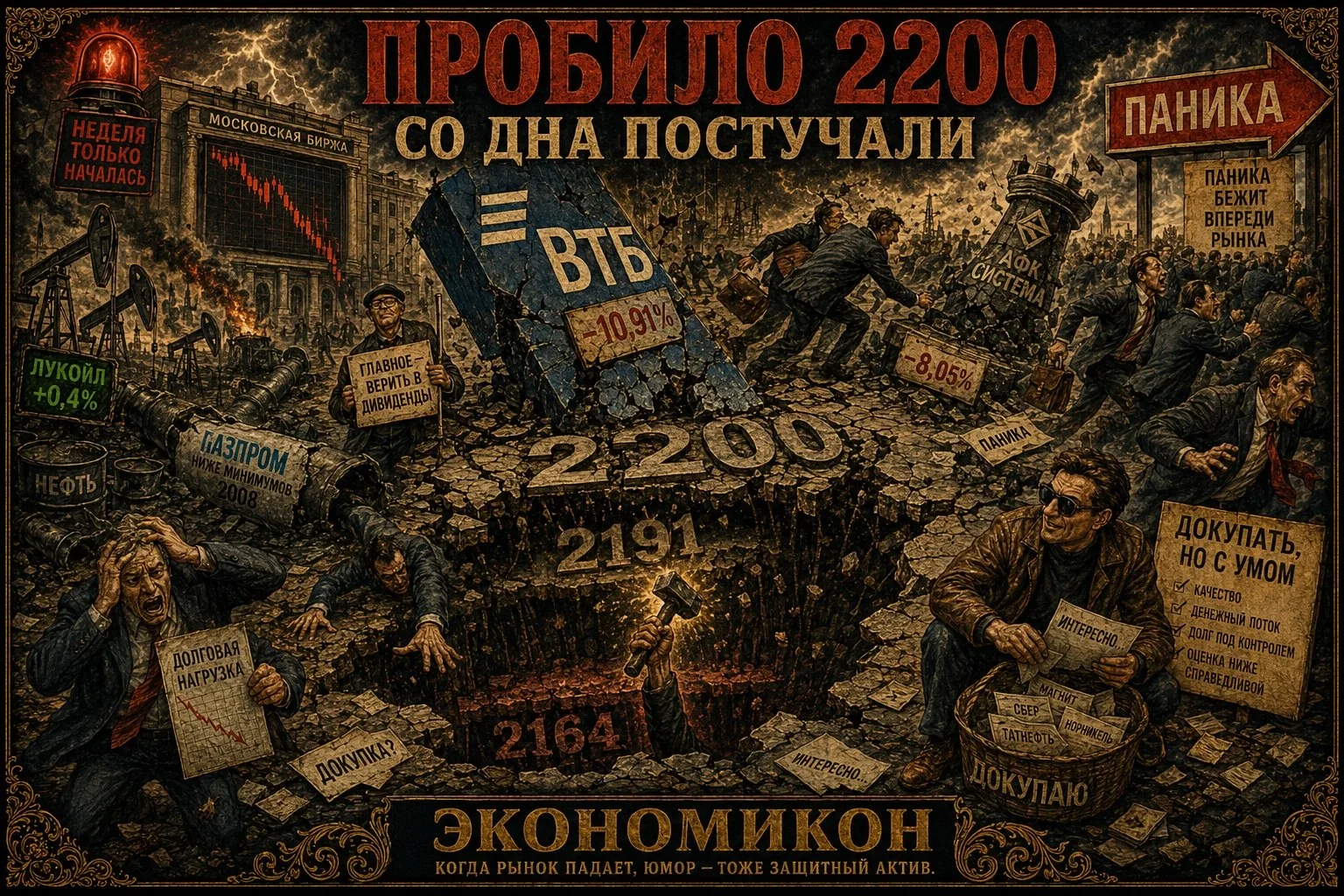 Пробилось 2200, со дна постучали! 

Закончили день на новых уровнях, народ продолжает бежать из бума