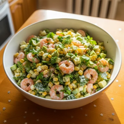 «Морской солнечный мотив» — Привет из отпуска! 🦐☀️

Салат для беззаботного настроения: креветки, ав