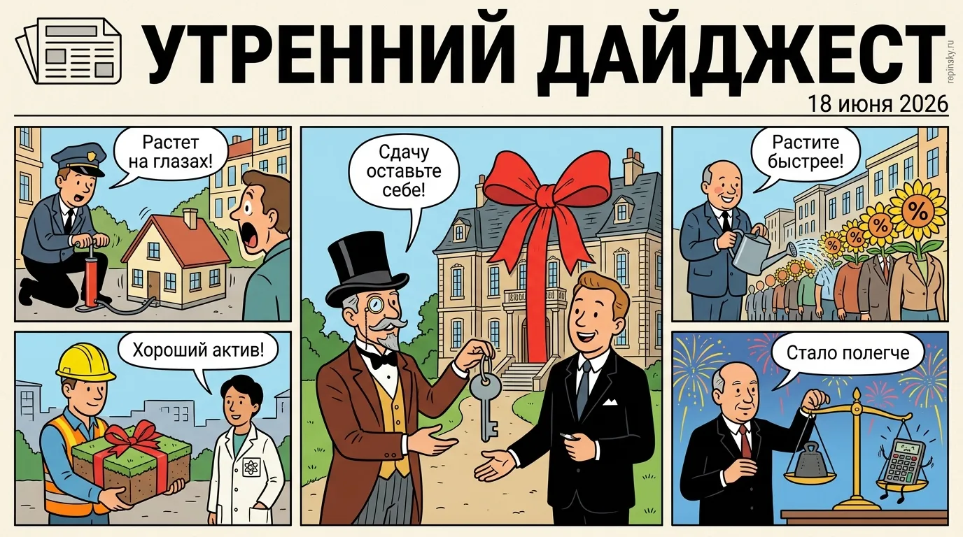 🗞️ Утренний дайджест

➠ Дом.РФ продал усадьбу барона Корфа в Москве за 130,7 млн рублей. Лот включа