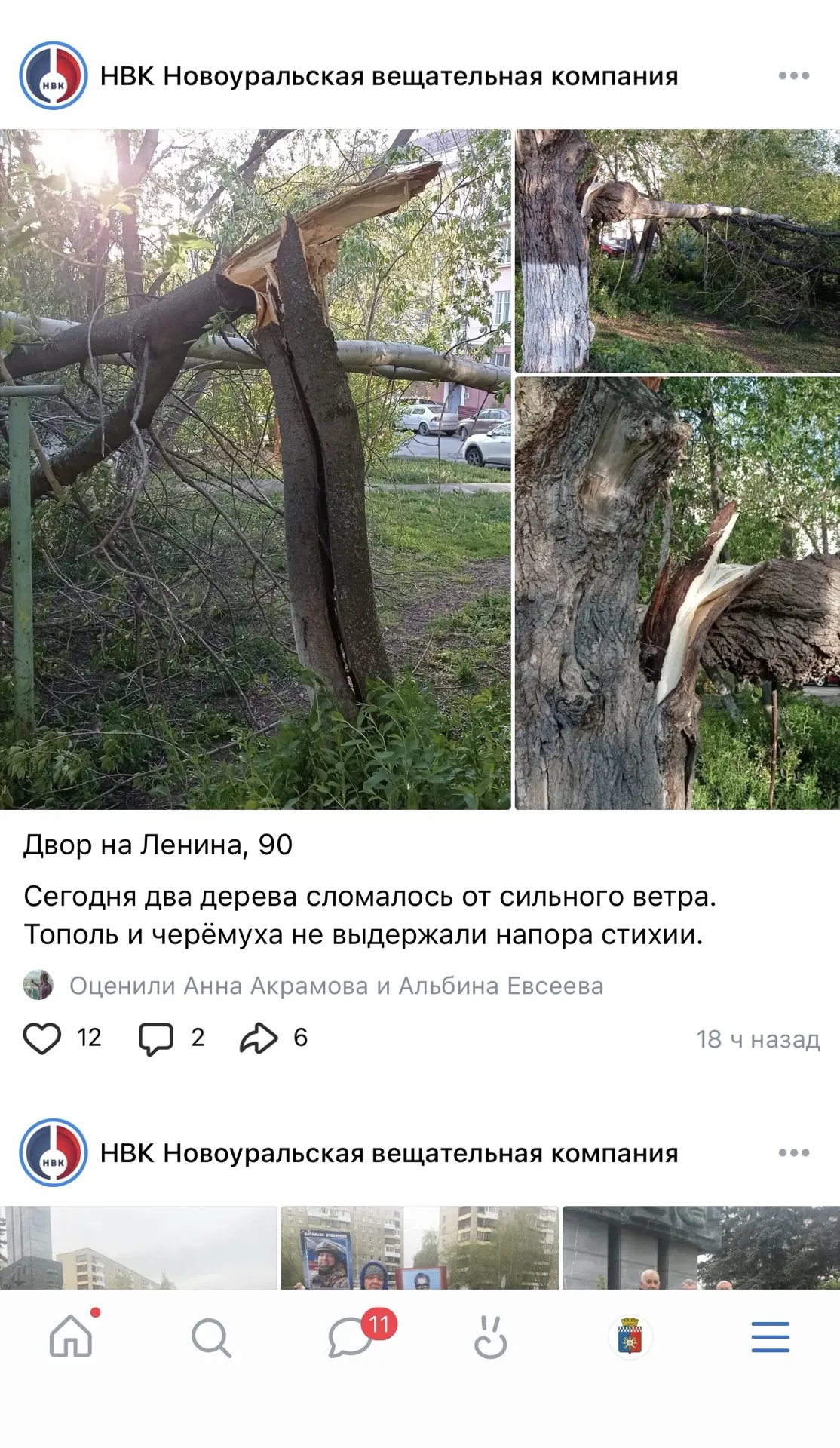 О ветре, деревьях и заботе о городе  Друзья, новоуральцы!  Вчера и сегодня природа напомнила о себе 