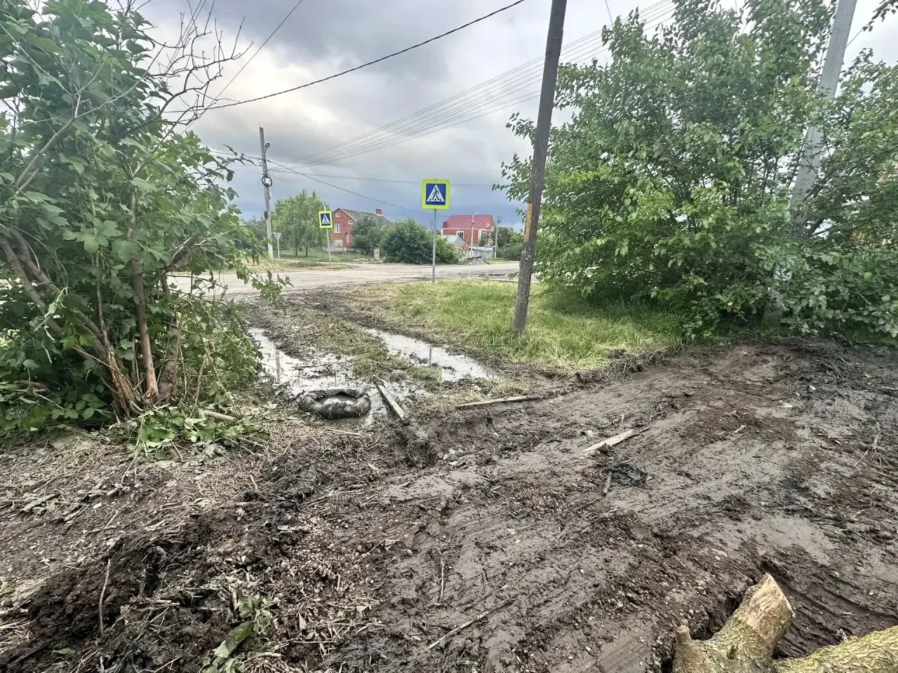 В обед приехал трактор расчищать ерик и оставил после себя «красоту»🙈вода ушла-осталась грязь…