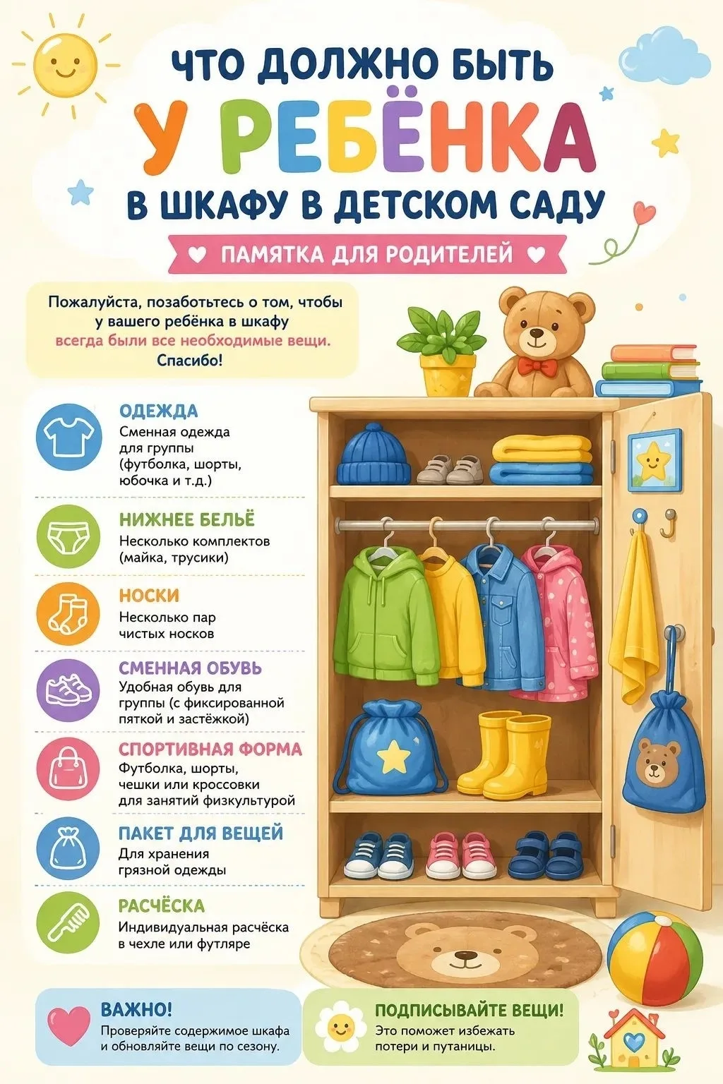 Чтобы утренние сборы проходили без спешки, а ребёнок чувствовал себя в садике максималь...