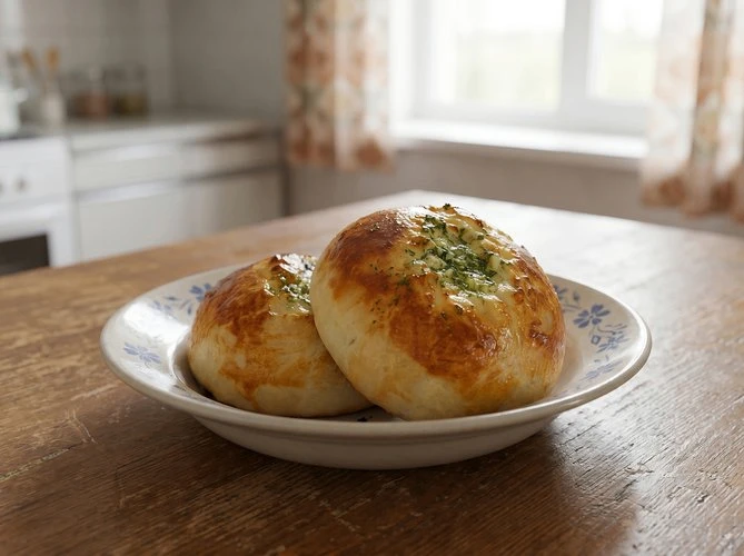 Чесночные булочки — Мягкие, ароматные булочки с чесночно-укропным маслом. ~250 руб. ~КБЖУ на всю пор