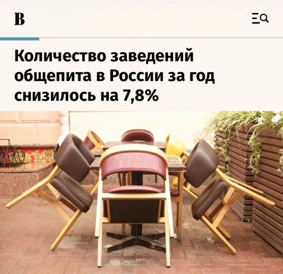 В России массово закрываются кафе – за год количество заведений общепита снизилось на 7,8%