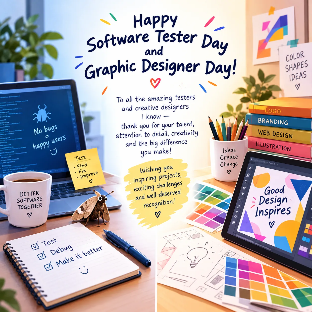 I'm especially happy to congratulate the talented software testers and graphic designer...