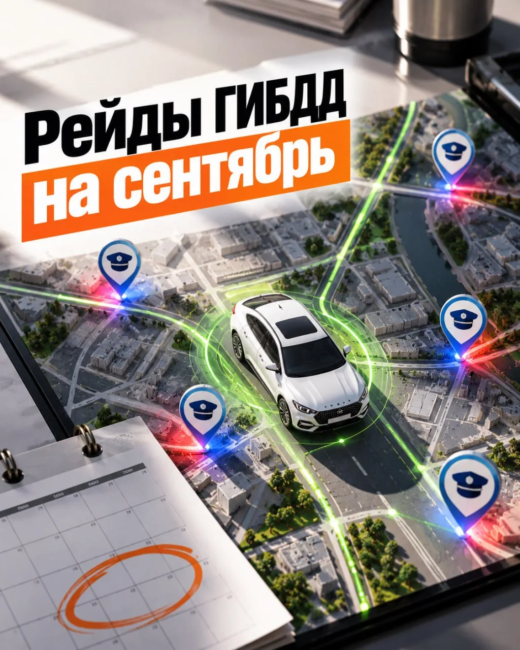 🚔 Водители, сохраняйте: рейды ГИБДД в сентябре