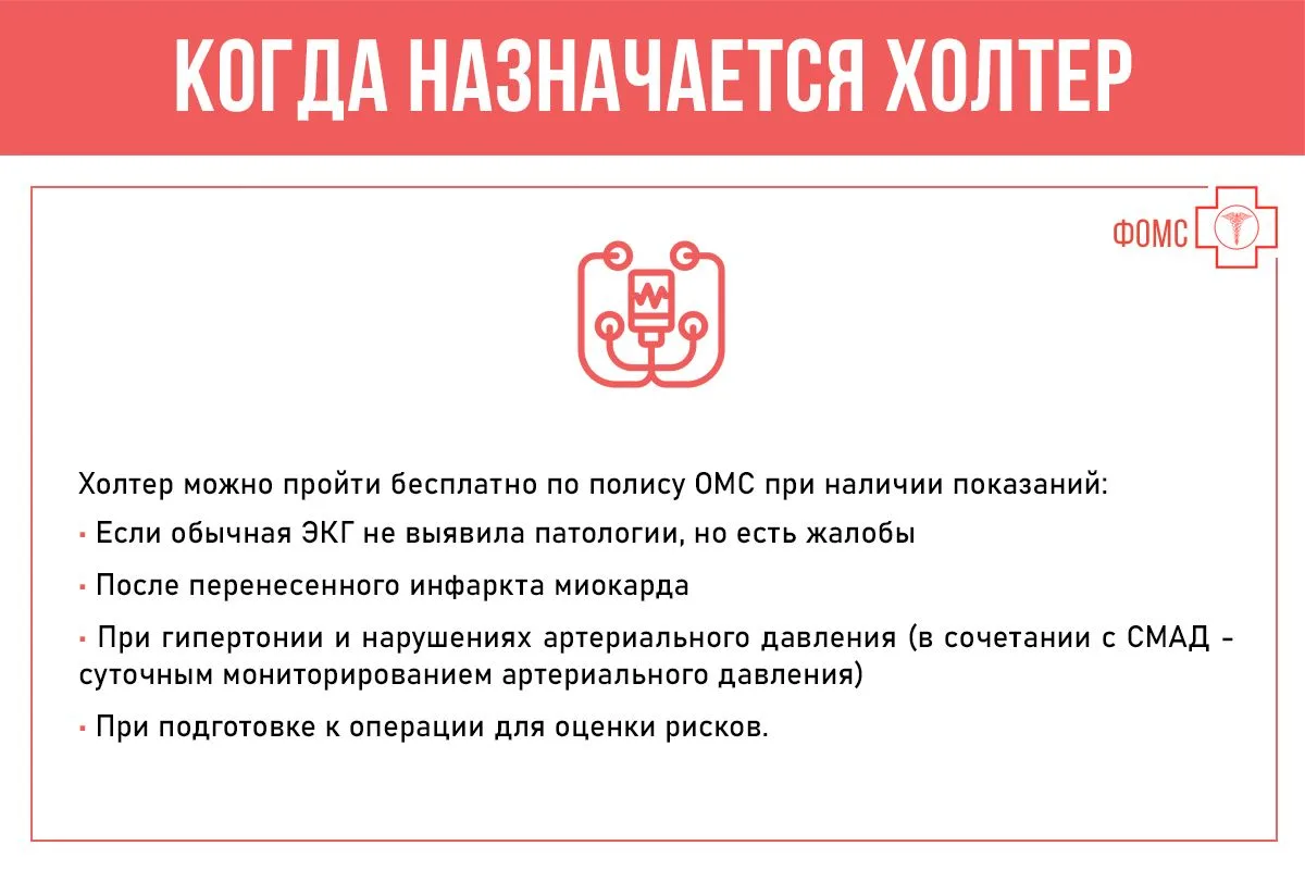 Как пройти по ОМС суточный мониторинг сердечного ритма (холтер)? Какие показания есть для этого иссл