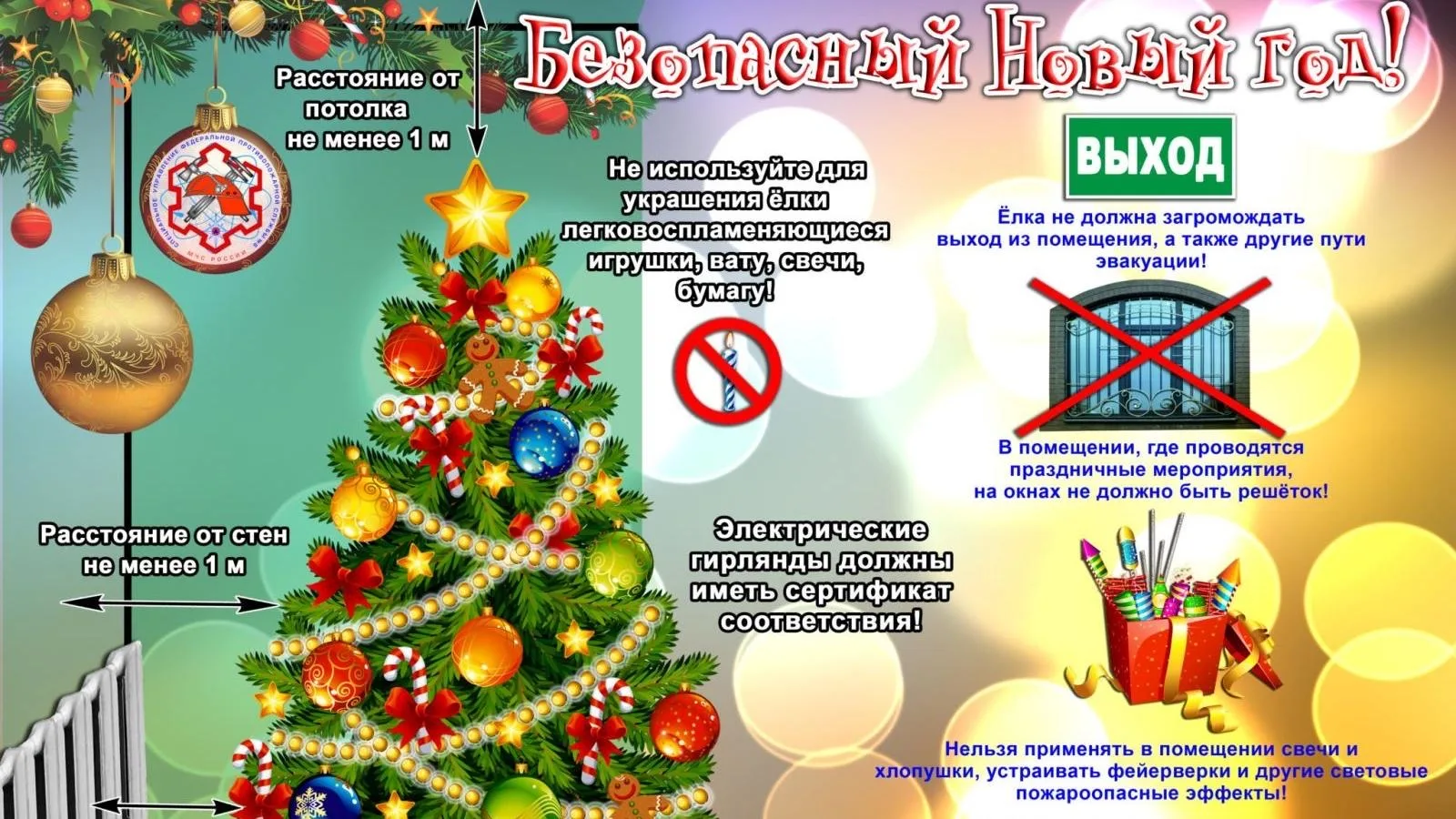 В период празднования Нового года важно соблюдать правила пожарной безопасности, связанные с установ