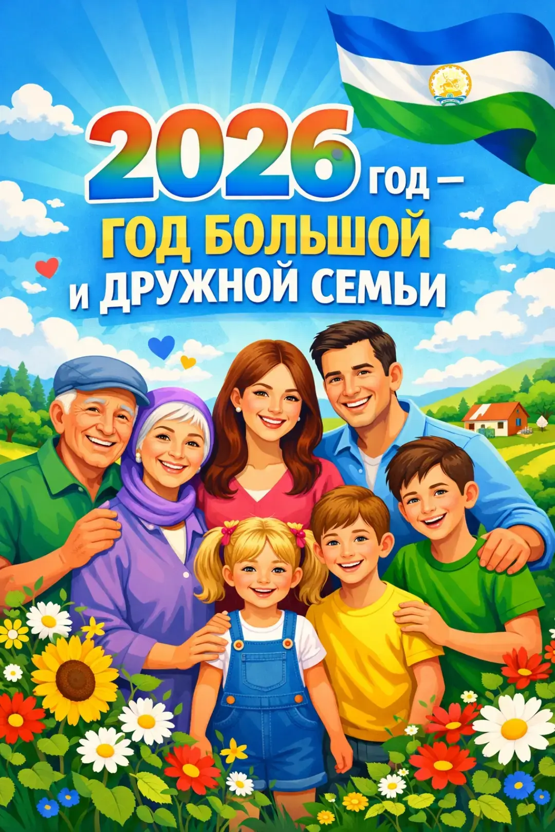 2026 ГОД 
БОЛЬШОЙ И ДРУЖНОЙ СЕМЬИ В РЕСПУБЛИКЕ БАШКОРТОСТАН
ГОД ЕДИНСТВА НАРОДОВ РОССИИ 

Главой Баш
