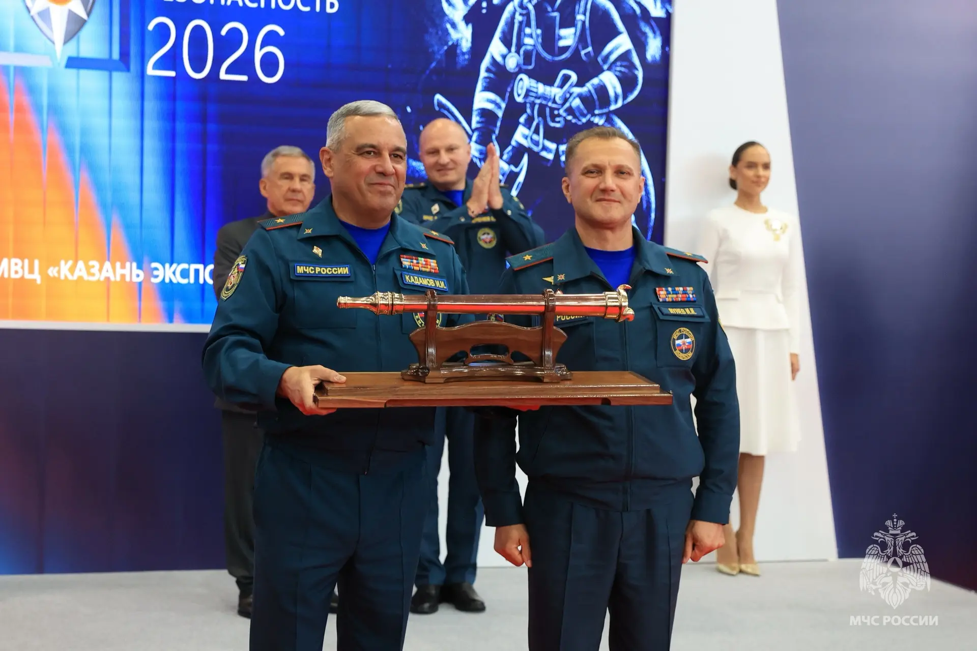 Александр Куренков и Рустам Минниханов дали старт пожарной эстафете в честь праздновани...