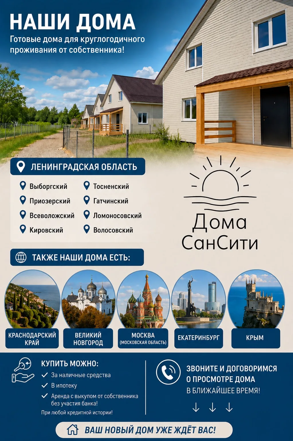 Готовые дома для круглогодичного проживания — заезжайте хоть сегодня! 🔑