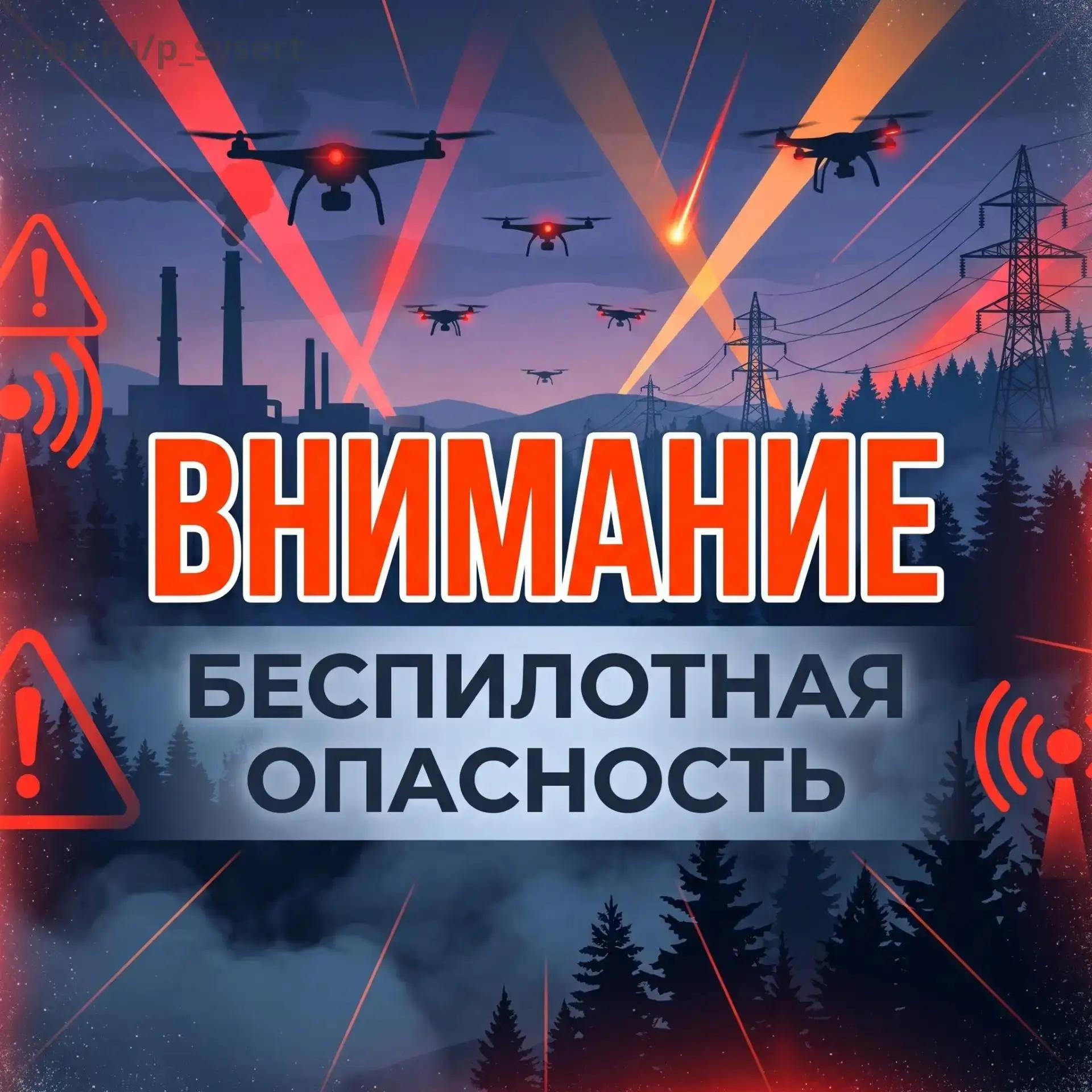 «БЕСПИЛОТНАЯ ОПАСНОСТЬ» на территории Свердловской области 08.10.2026 в 10:30. Сохраняй...