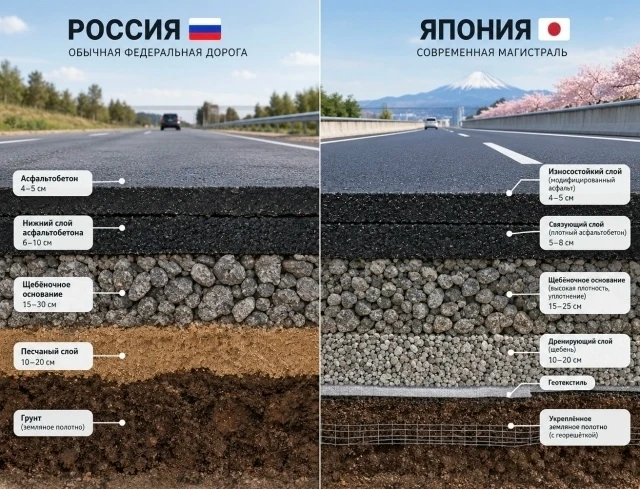 Дорога как «пирог»: что под слоем асфальта ⚡