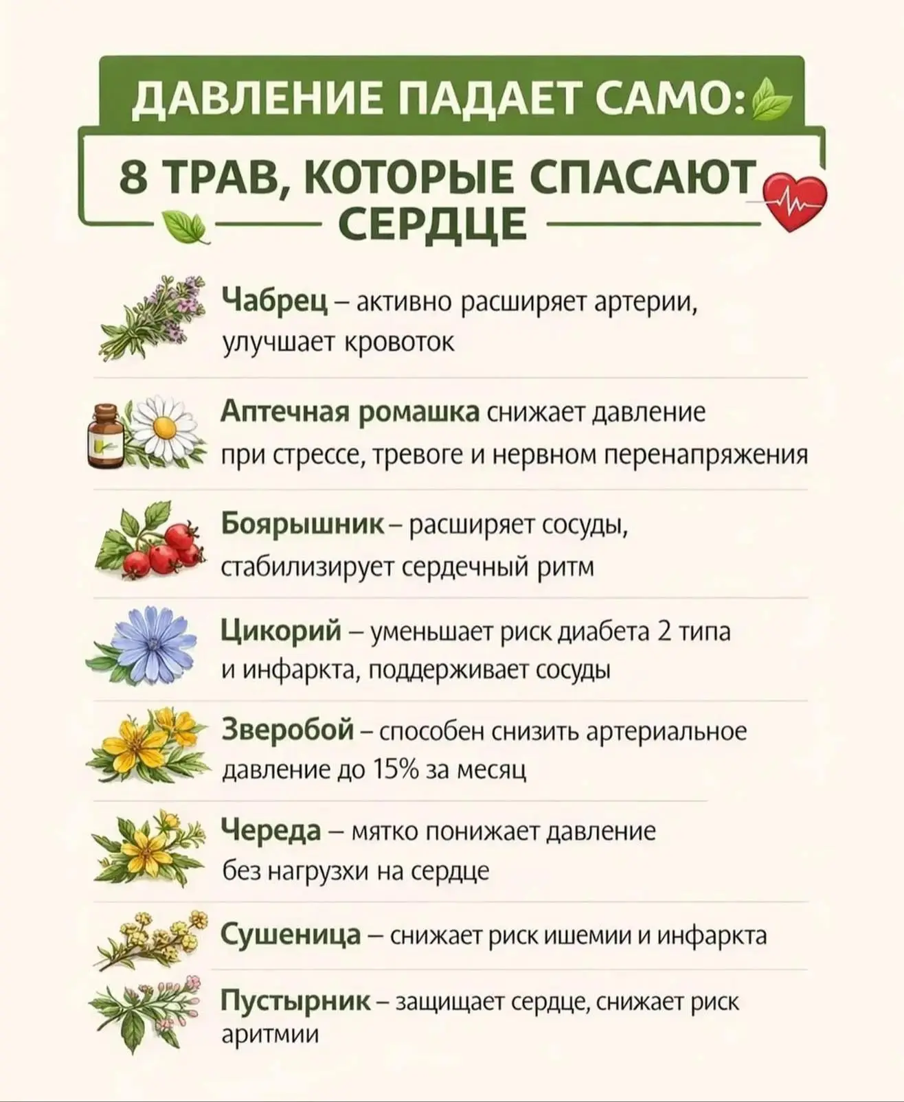 8️⃣ трав, которые спасают сердце!