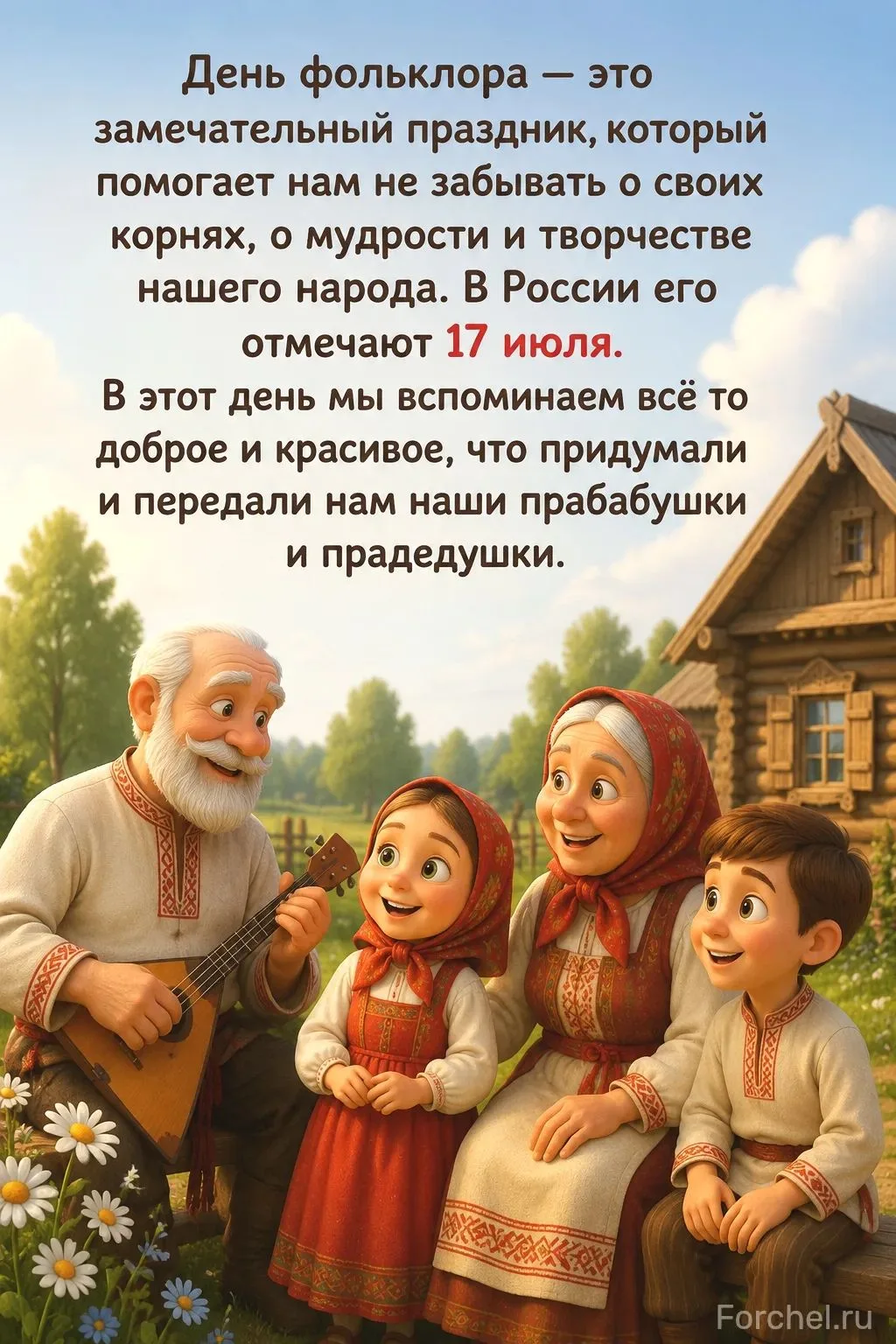 17 июля — Единый день фольклора!

Сегодня мы отмечаем праздник устного народного творчества. Фолькло