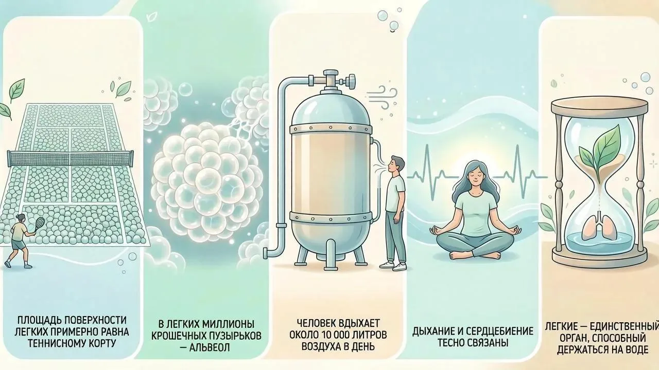 🌬 Дыши свободно: 5 фактов о твоих легких, которые тебя удивят