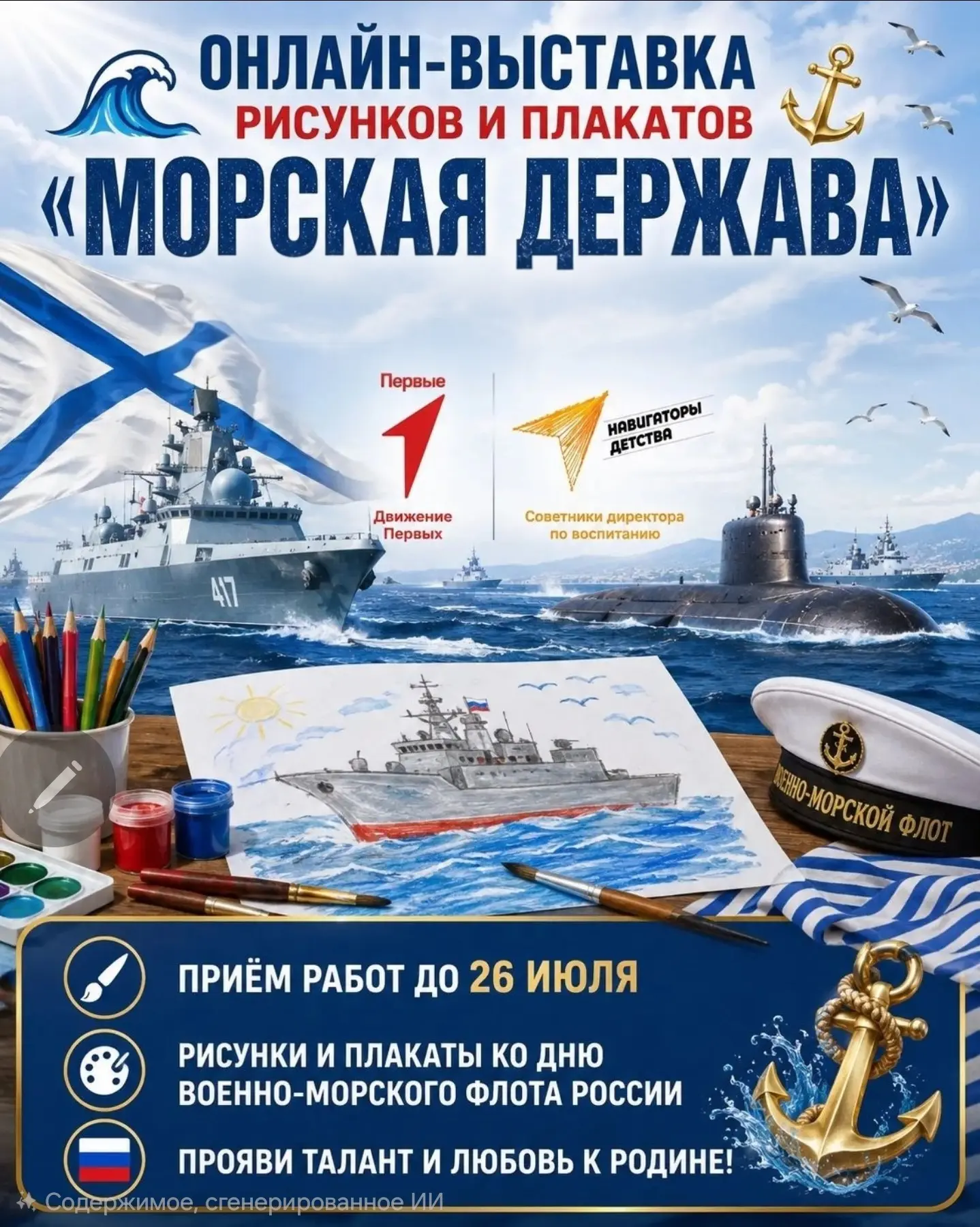 🌊 Выставка рисунков и плакатов «Морская держава» 🎨⚓