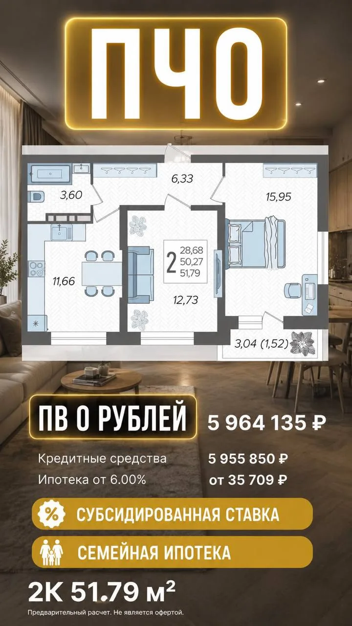 А вот лучшее предложение по 2-квартирам в Краснодаре! 

В семейную ипотеку без первоначального взнос