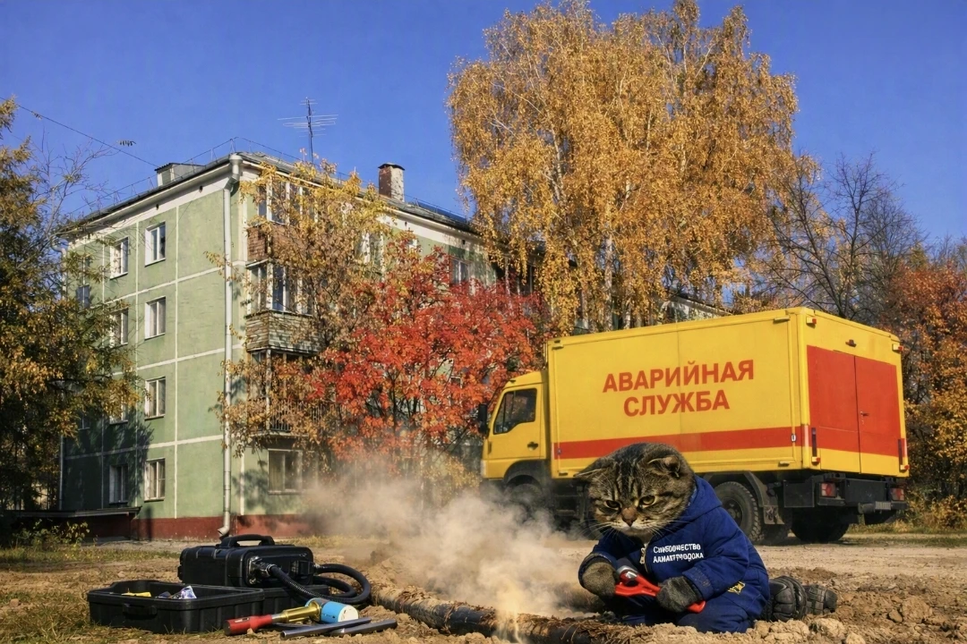 Аварийное отключение горячей воды на Морском проспекте в Академгородке