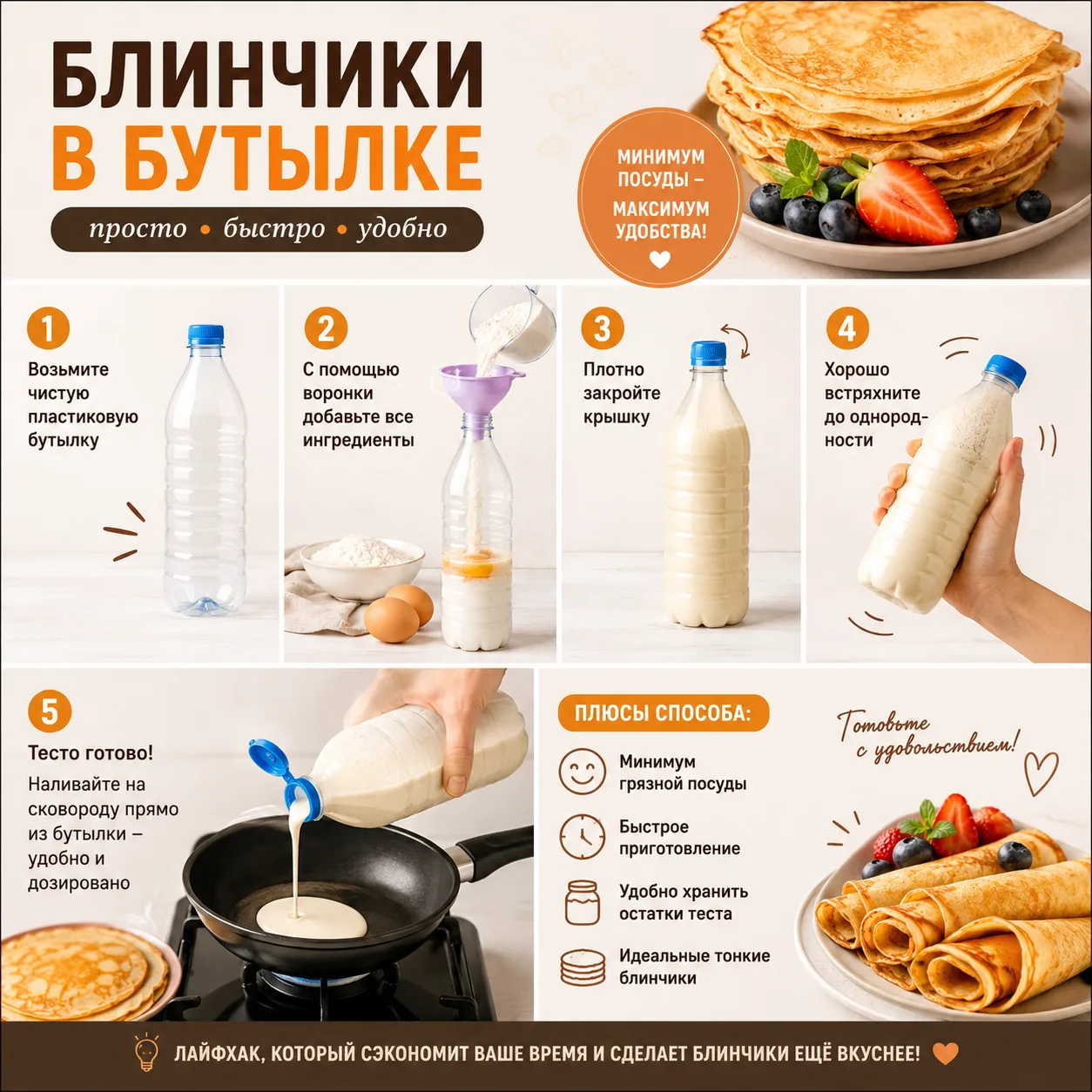 🥞 ЛАЙФХАК ДЛЯ ИДЕАЛЬНЫХ БЛИНЧИКОВ 🥞