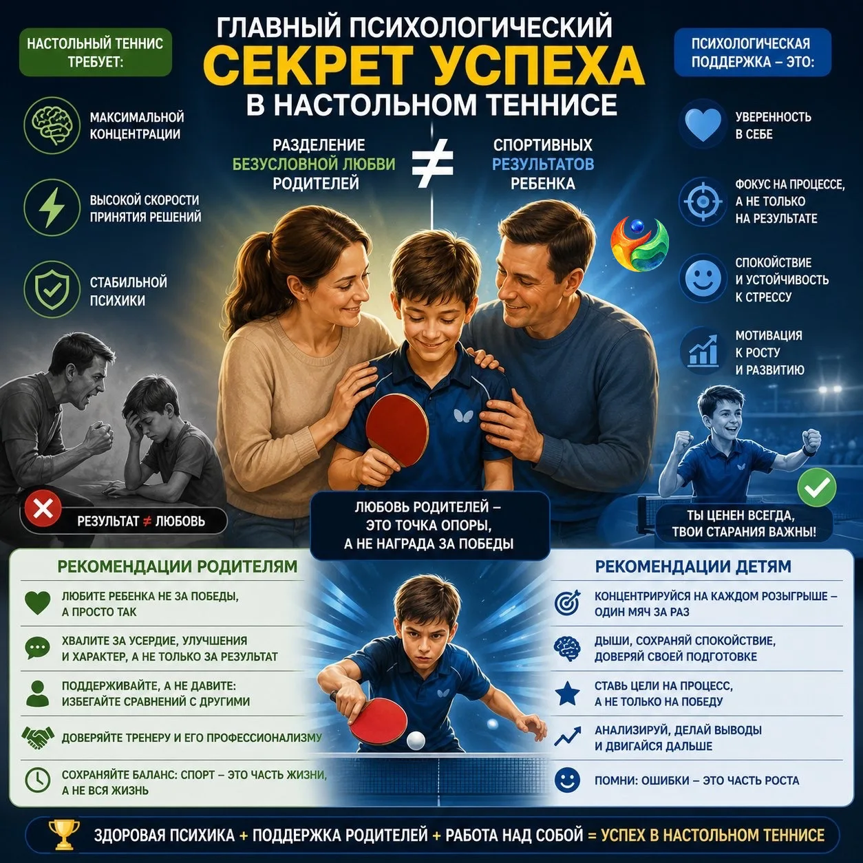 ‼ Спортивный психолог Ляйсан Тауатовна делится своими знаниями о настольном теннисе, отмечая, что эт