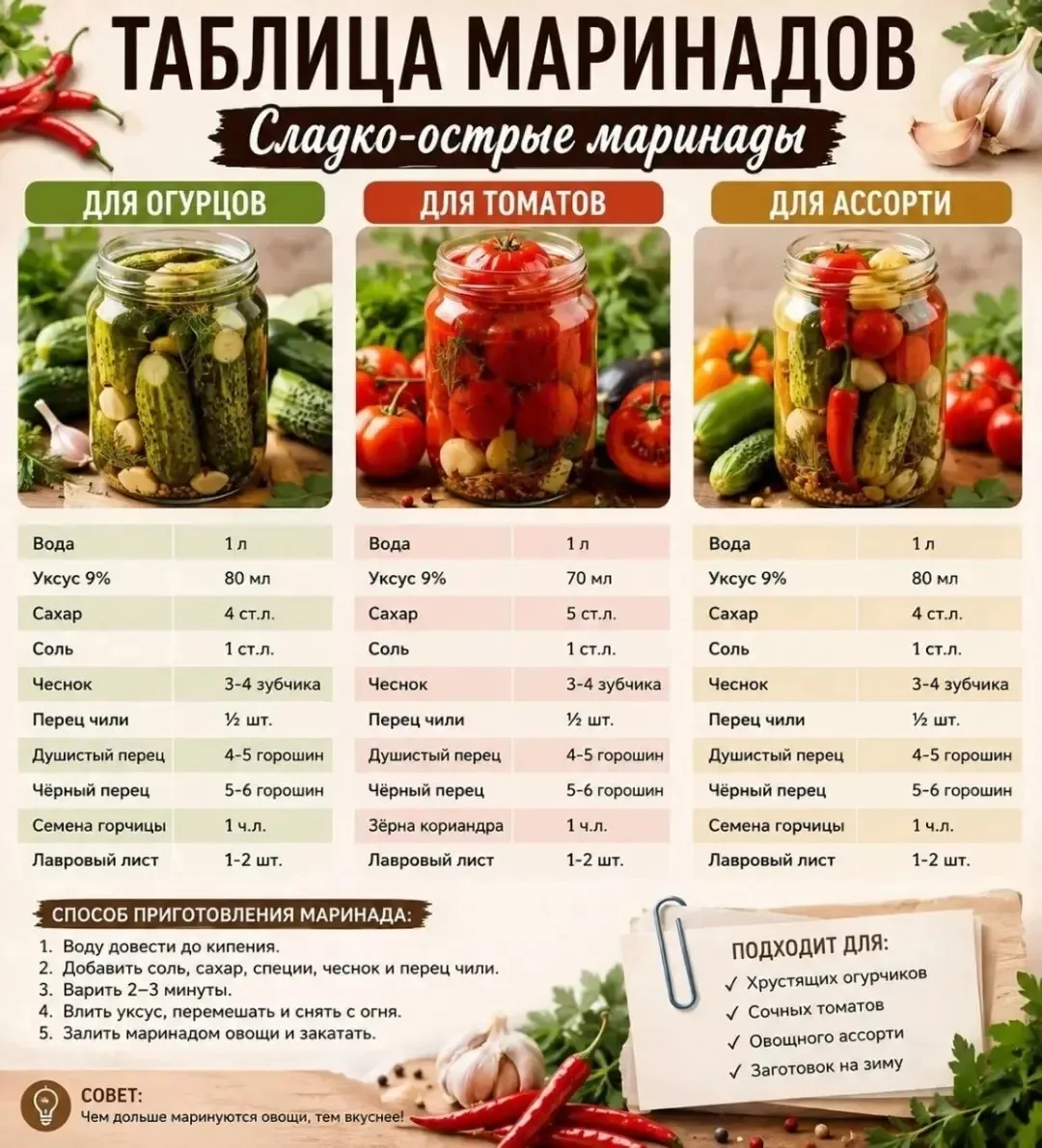 СЛАДКО-ОСТРЫЙ МАРИНАД, КОТОРЫЙ ПОКОРЯЕТ С ПЕРВОЙ БАНКИ!