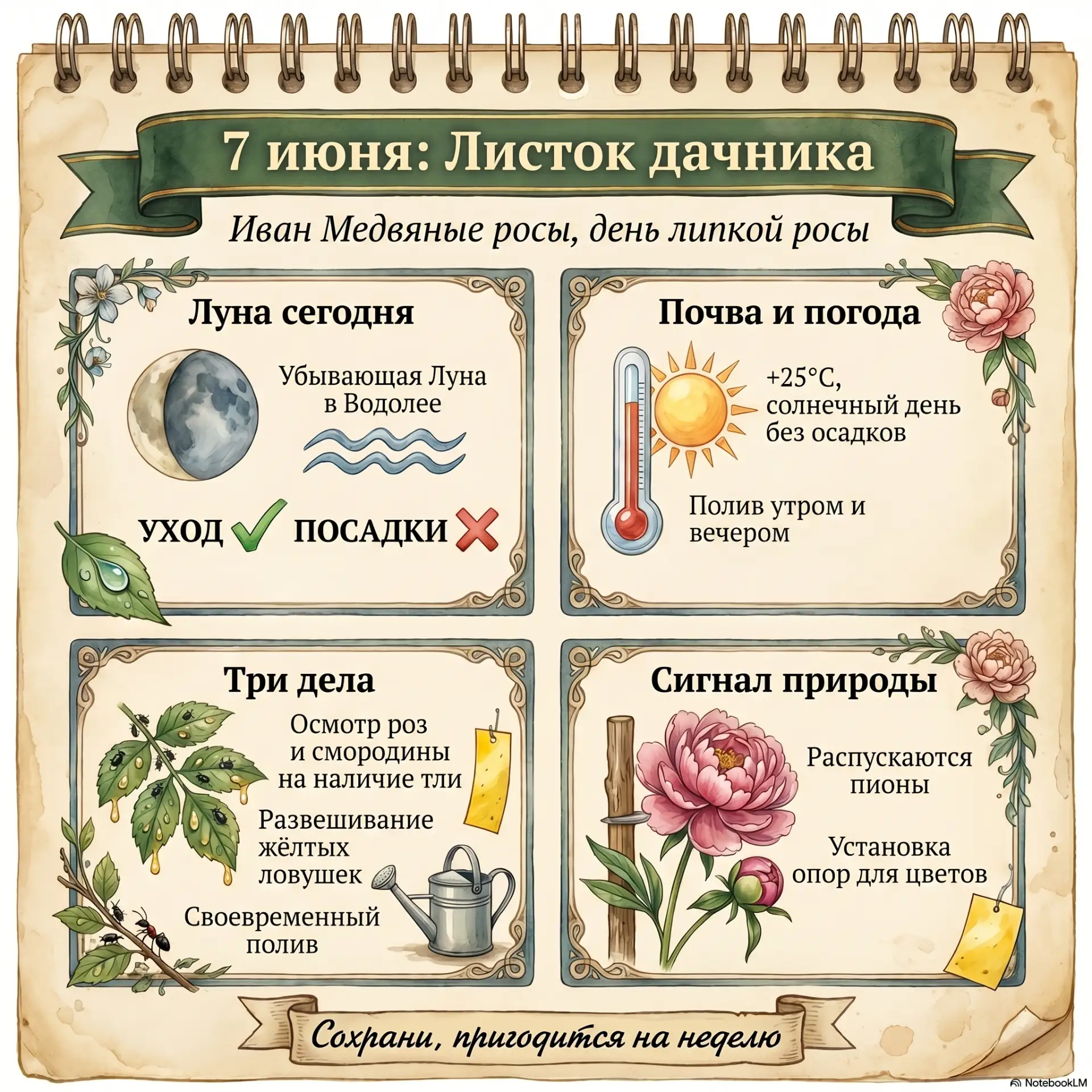 📅 ЛИСТОК ДАЧНИКА: 7 ИЮНЯ
