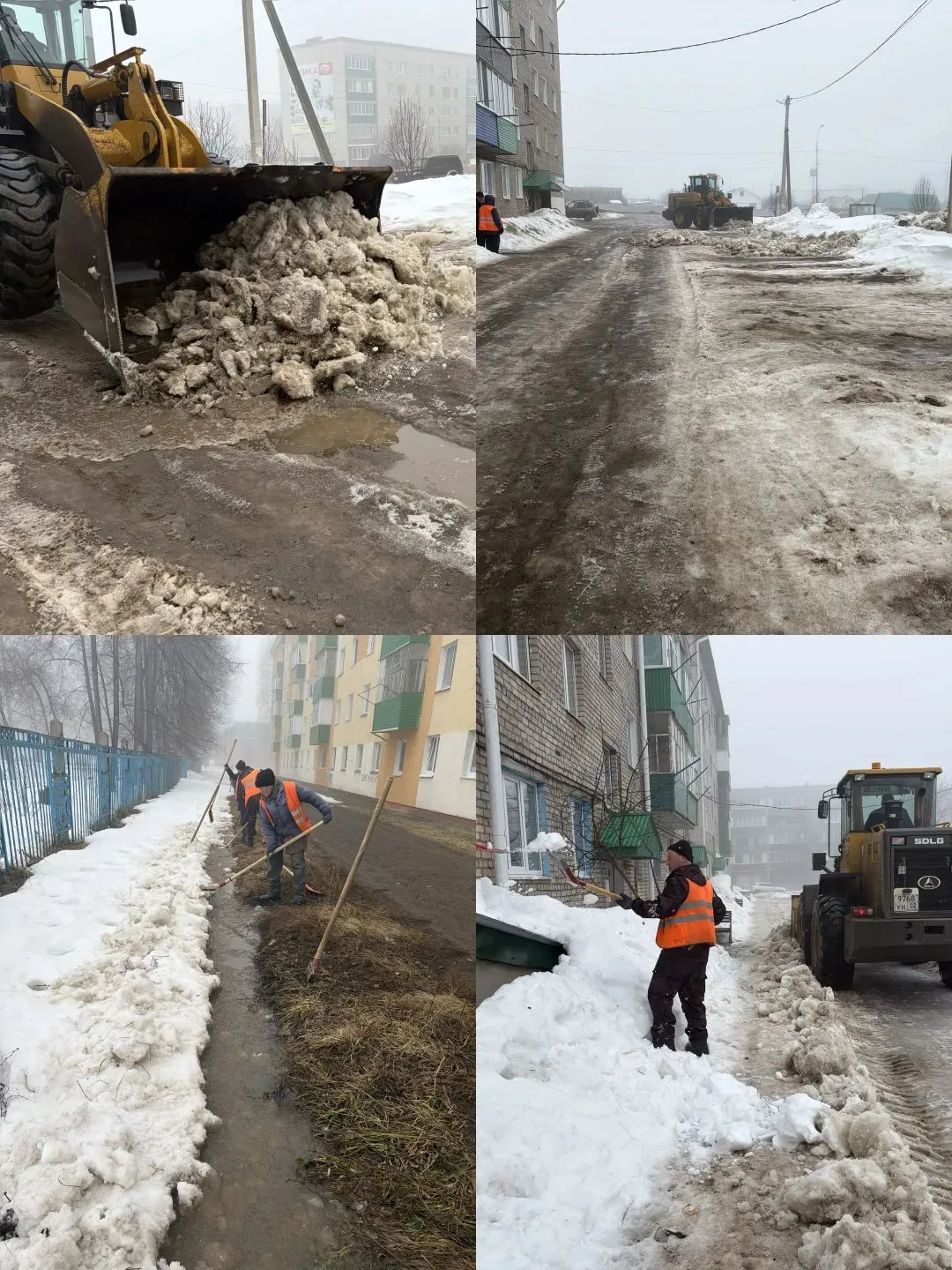 Комплексная уборка дворовых территорий от снега. Сегодня по ул. Первомайская 6, 18, 105...
