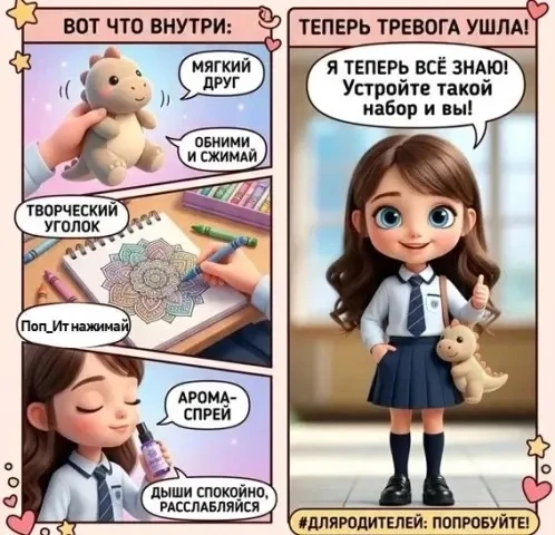 📦 Антистресс-набор для ребёнка: что внутри и почему это работает Детская тревожность — это не прост