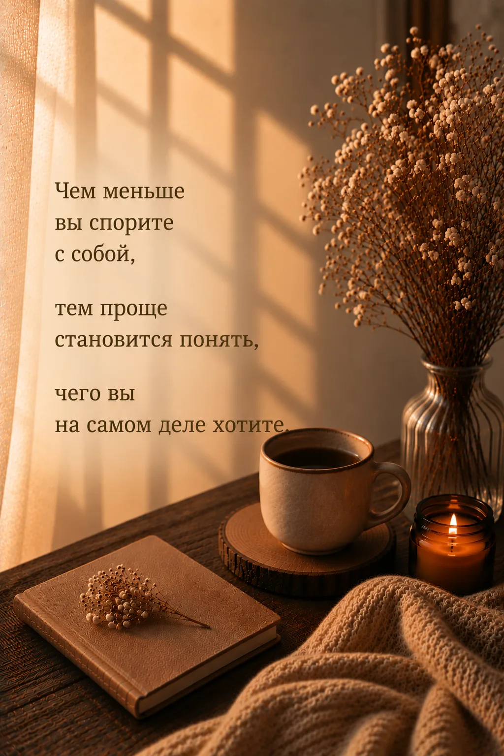 Чем меньше вы спорите с собой, тем проще становится понять, чего вы на самом деле хотите.