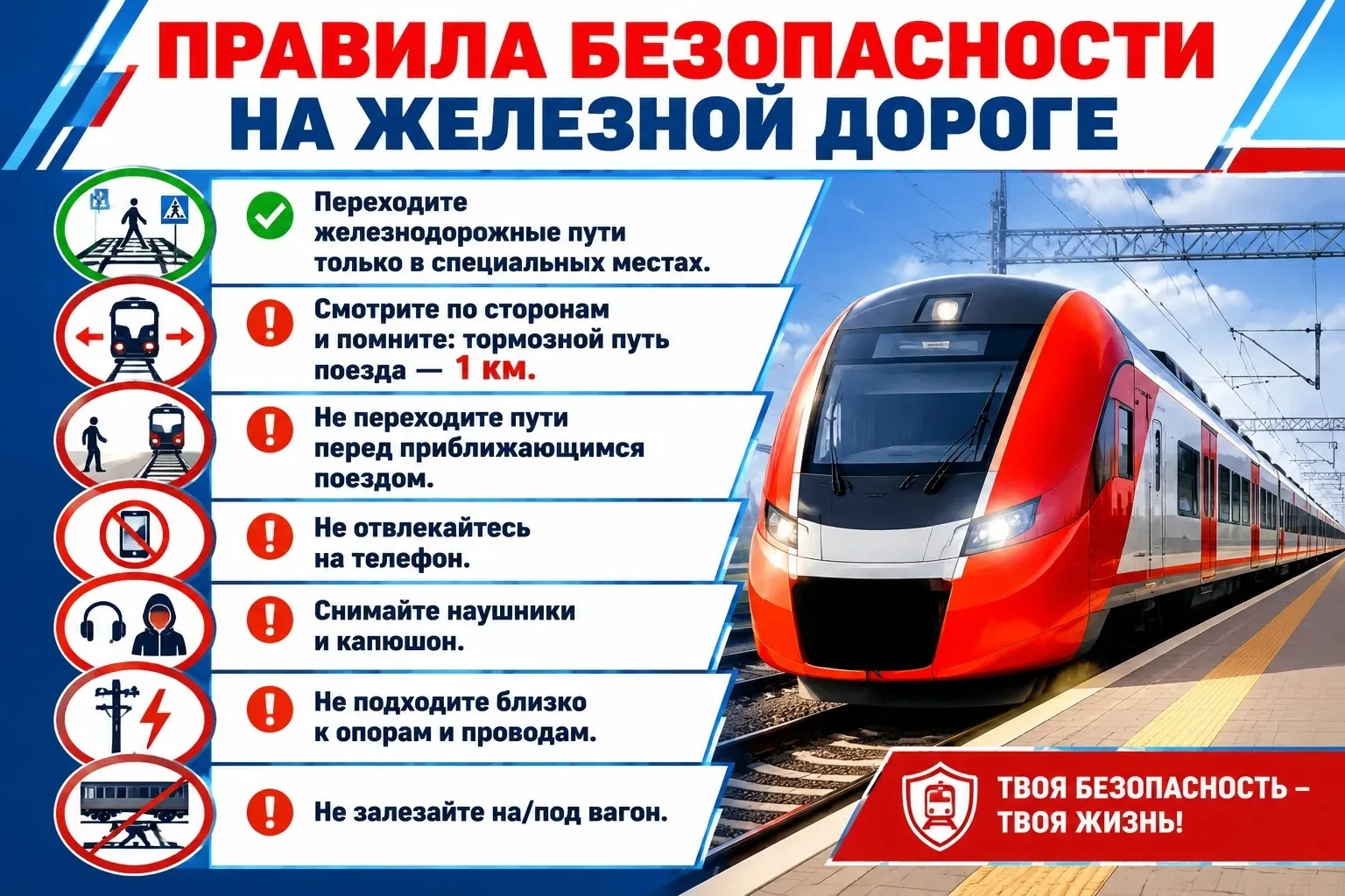Рубрика " Безопасное лето"
⚠Лето, поезд, приключения! Но помним о безопасности 🚉
Лето — время путеш