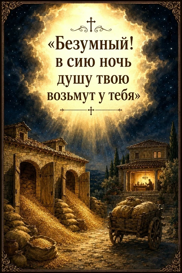 У него всё получилось: урожай, планы, новые житницы. «Душа! много добра лежит у тебя на...