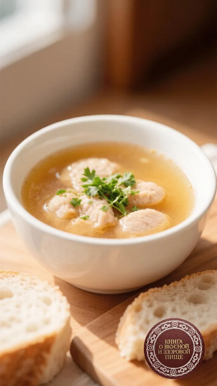 Бульон с клецками из кур