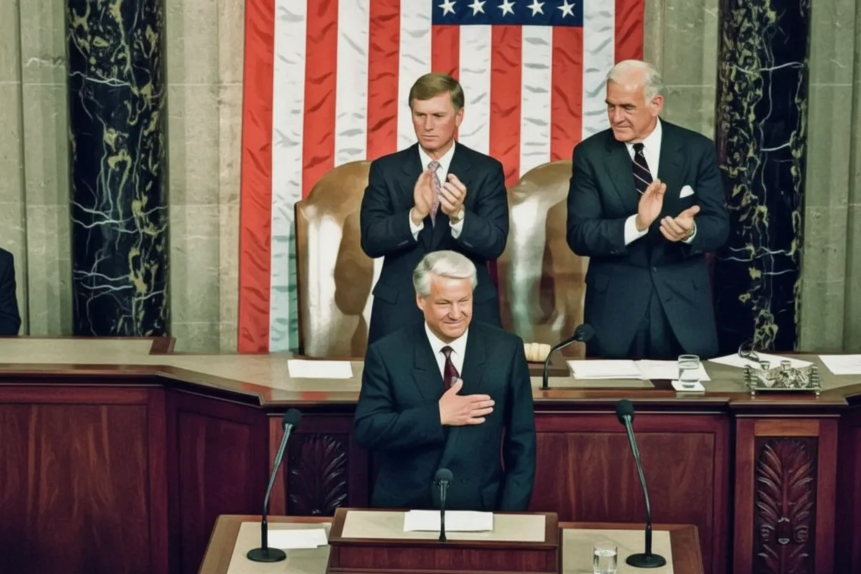 17 июня 1992 года. Борис Ельцин в Конгрессе США: «Господи, благослови Америку»

Собственно, в дружбе