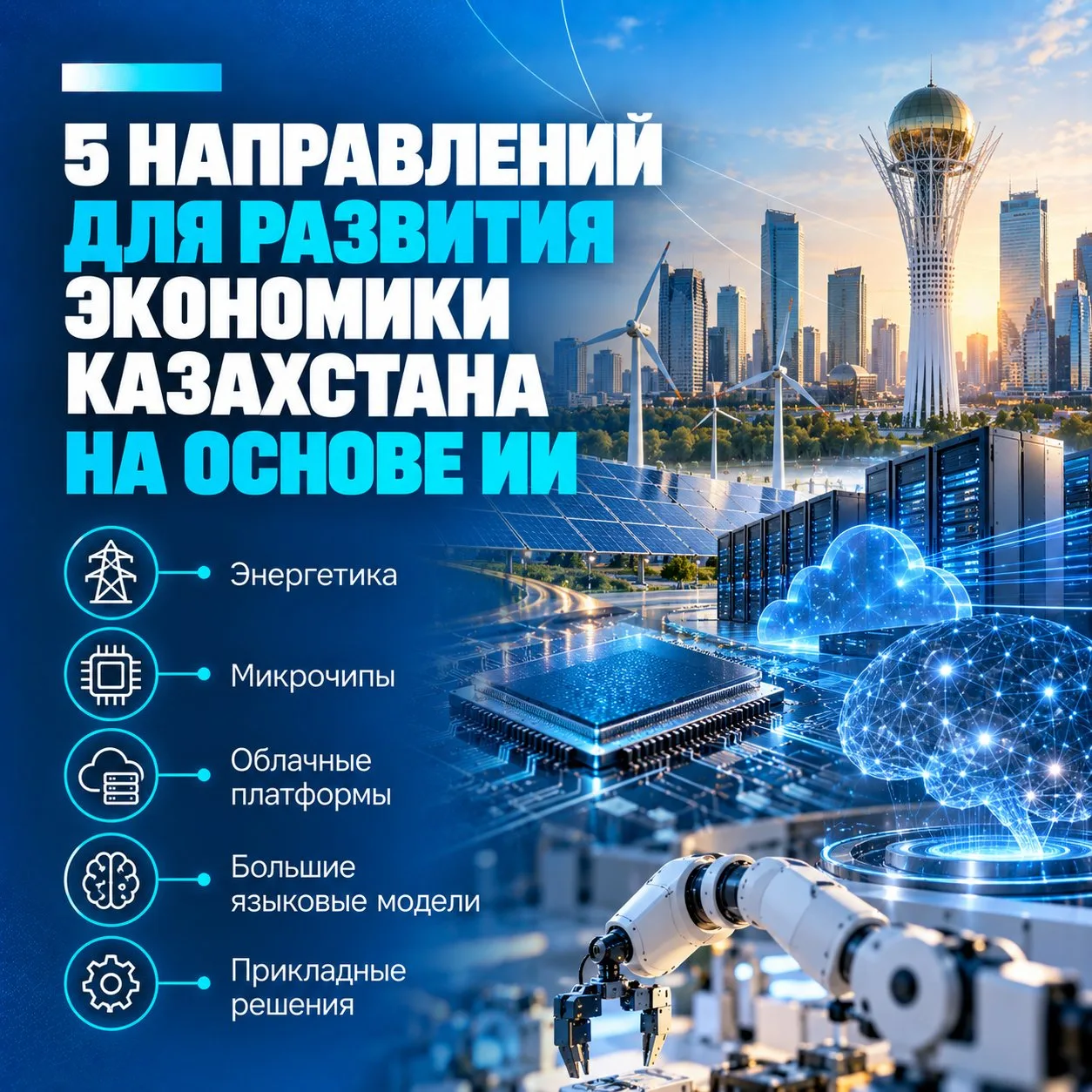 Казахстан собирается строить экономику на основе искусственного интеллекта сразу по пят...