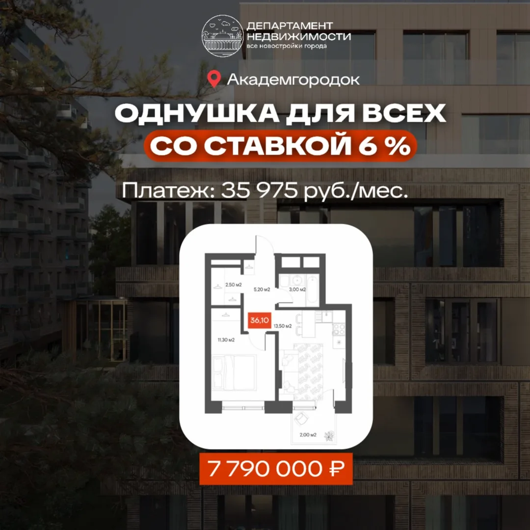 Вы не поверите — своя однушка со ставкой 6% для всех!