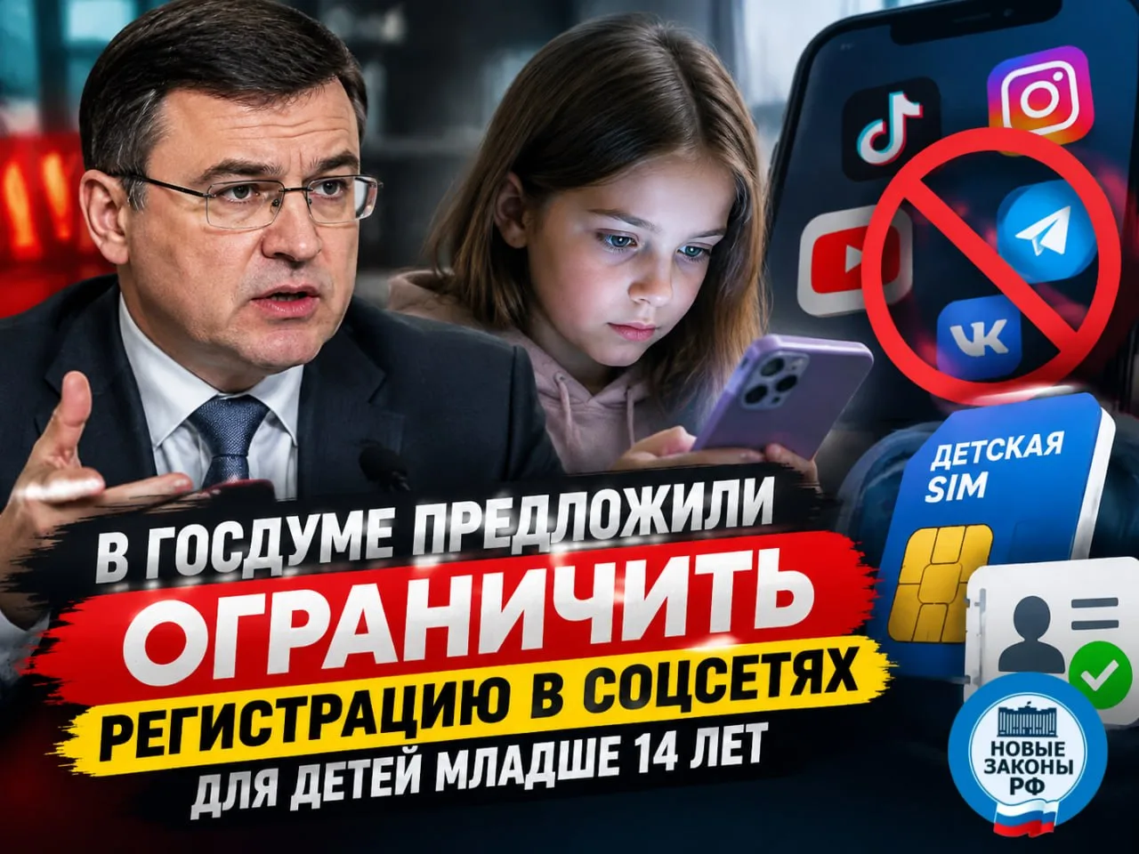 В Госдуме предложили ограничить регистрацию в соцсетях для детей младше 14 лет. По слов...