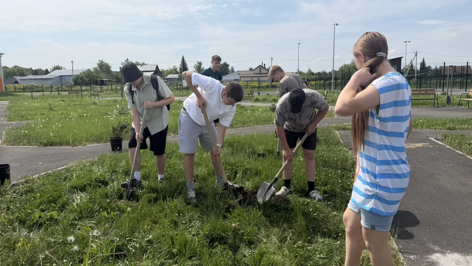 Сегодня в МБОУ «Верхотомская ООШ» выпускники 9 класса высадили молодые кедры. Сильное и долговечное 