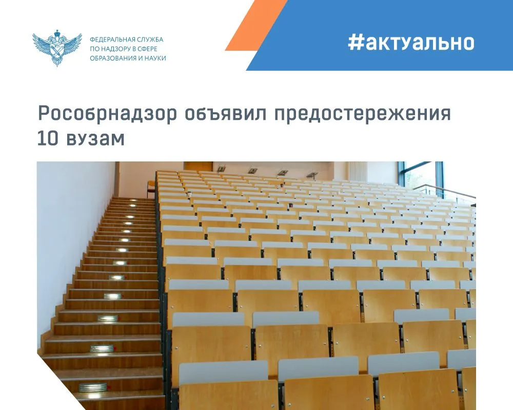 Рособрнадзор объявил предостережения о недопустимости нарушения обязательных требований...