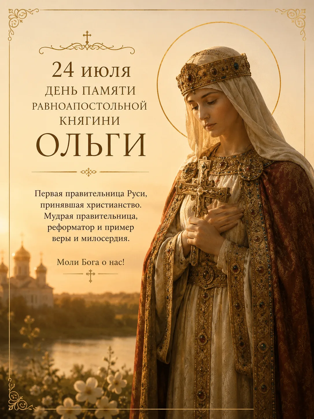 24 июля Православная Церковь чтит память святой равноапостольной княгини Ольги — первой...