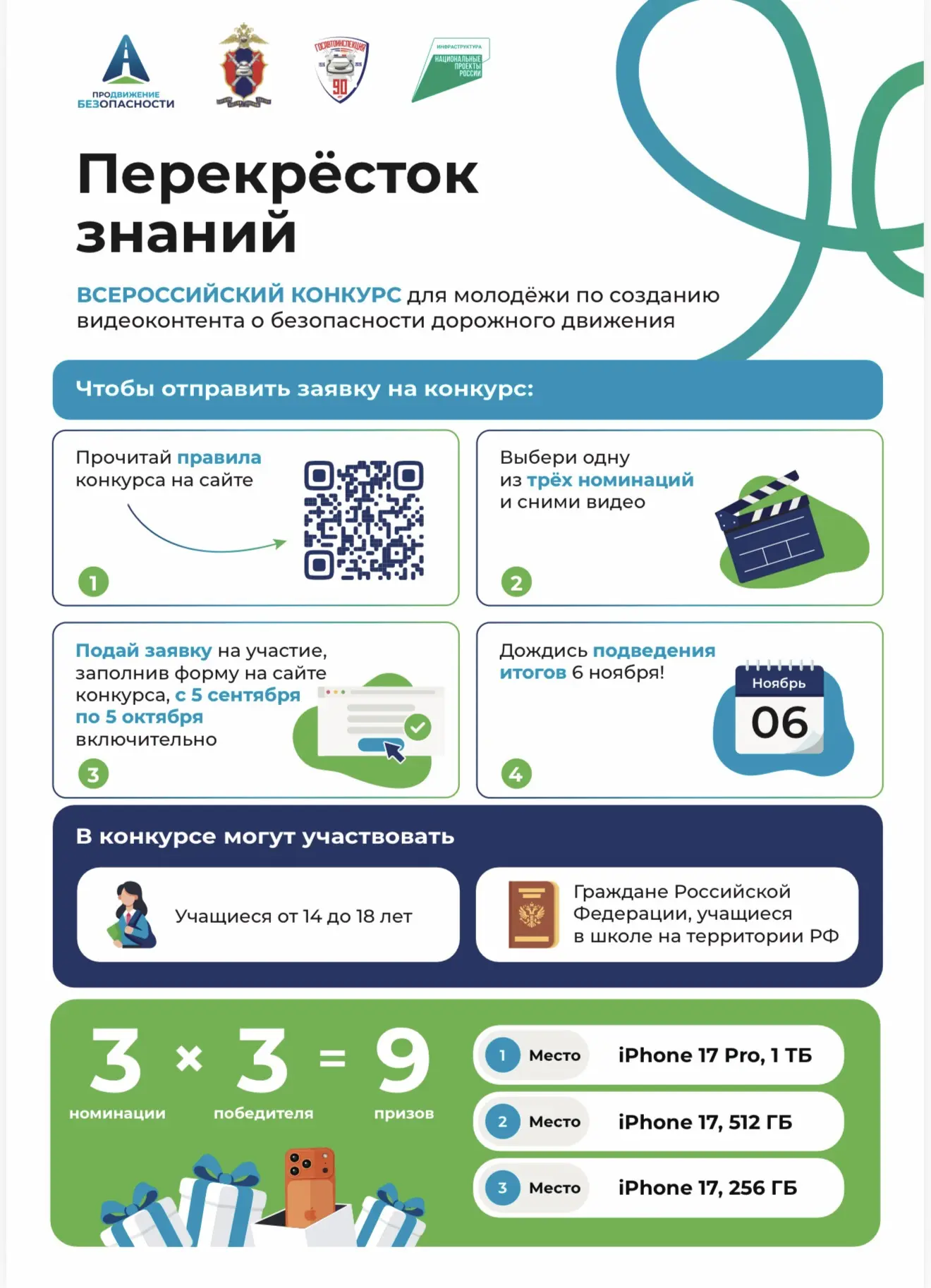 🚦 Внимание, учащиеся 14–18 лет! Приглашаем к участию во Всероссийском конкурсе «Перекр...